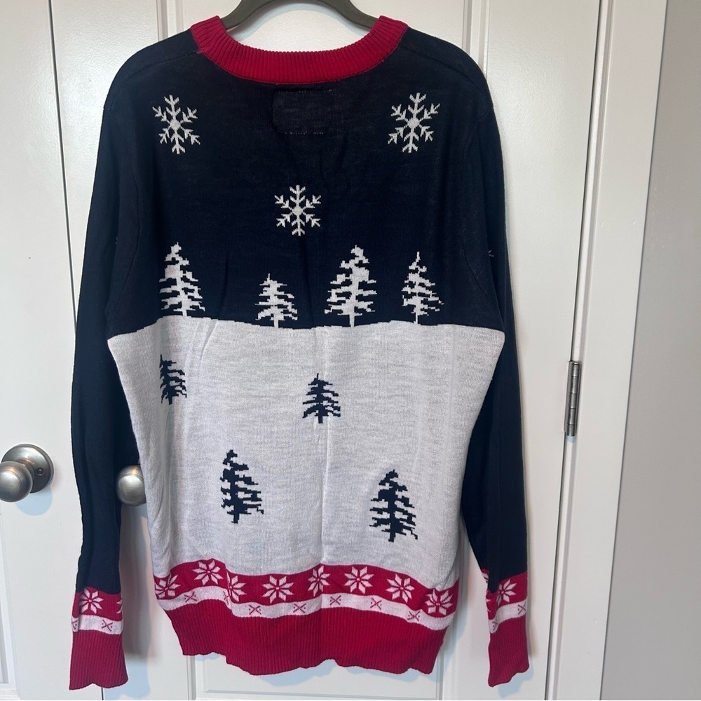 Tipsy Elves Black  Red Men's Yellow Snow Light Up Ugly Christmas Sweater XL - Picture 5 of 6